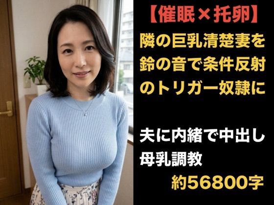 【催●×托卵】隣の巨乳清楚妻を鈴の音で条件反射のトリガー奴●に 〜「私が君を犯したの…？」加害者の罪悪感で泥沼にハマり、夫に内緒で中出し母乳調教されるまで〜